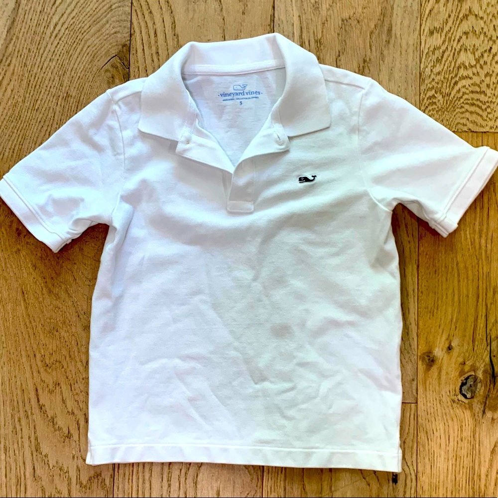 Vineyard Vines boys white polo - worn ONCE